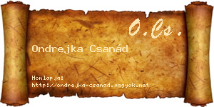 Ondrejka Csanád névjegykártya